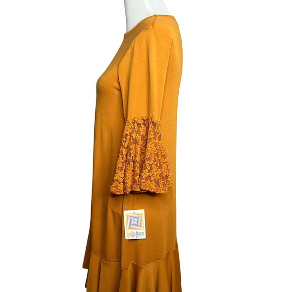 NEW LuLaRoe Dress Women XS Runs Large "Maurine" Orange Amber Autumn Halloween - Picture 2 of 8